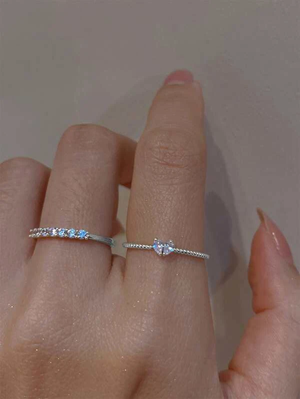 Duas peças anel prata/dourado